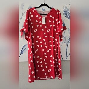 Red Dress with White Heart Pattern